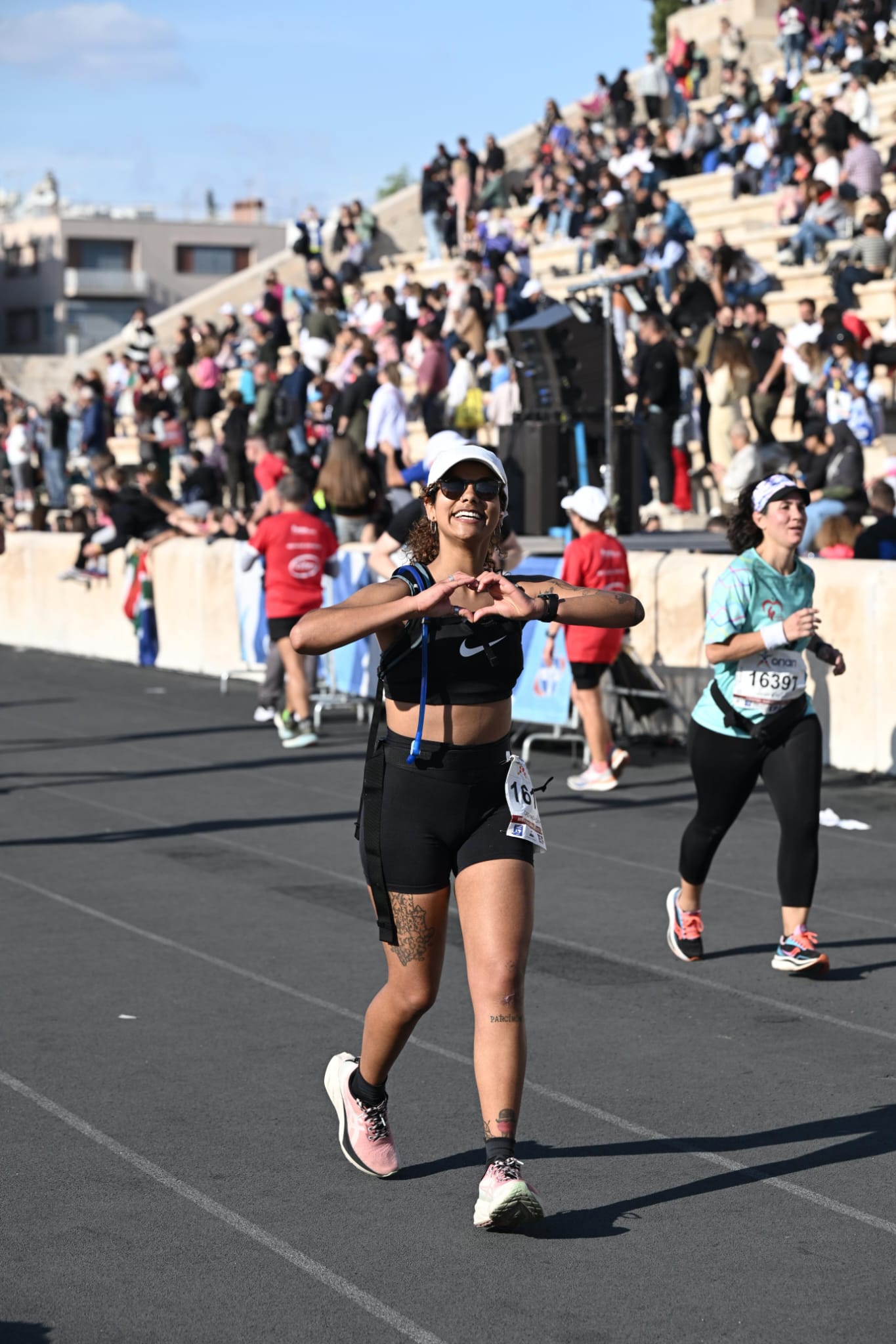 Finishing the Athens Marathon at the Panathenaic Stadium